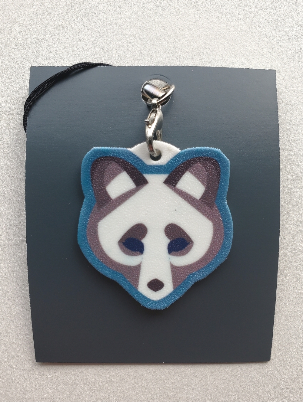 Handmade Blue/Gray Geometric Arctic Fox Charms/Keychains/Ornaments By Mattoodles